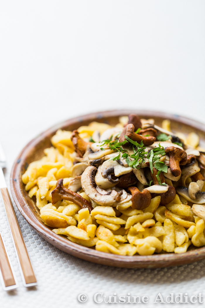 Spaetzle aux Champignons - Cuisine Addict