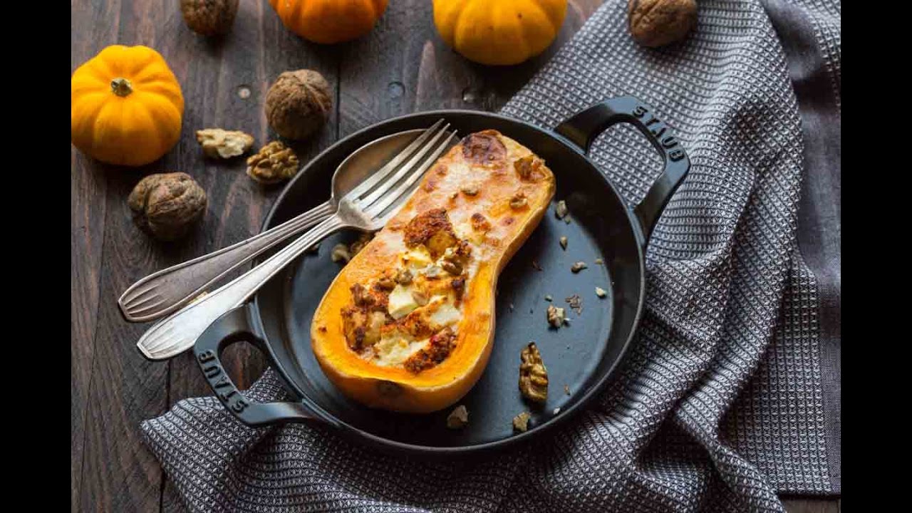 Courge butternut farcie au chèvre