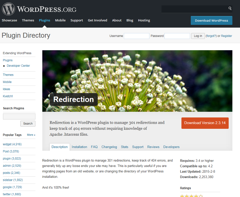 Wordpress redirection plugin