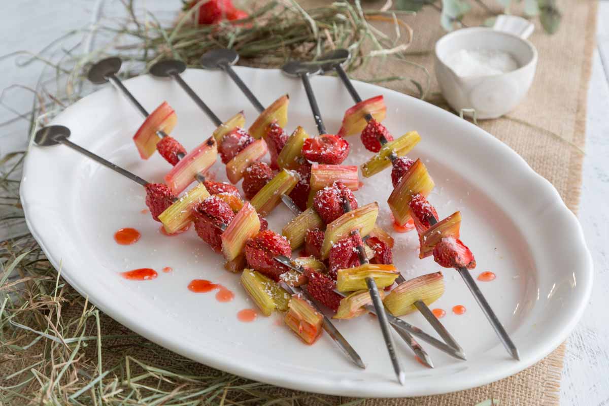 Recette de brochettes de rhubarbe