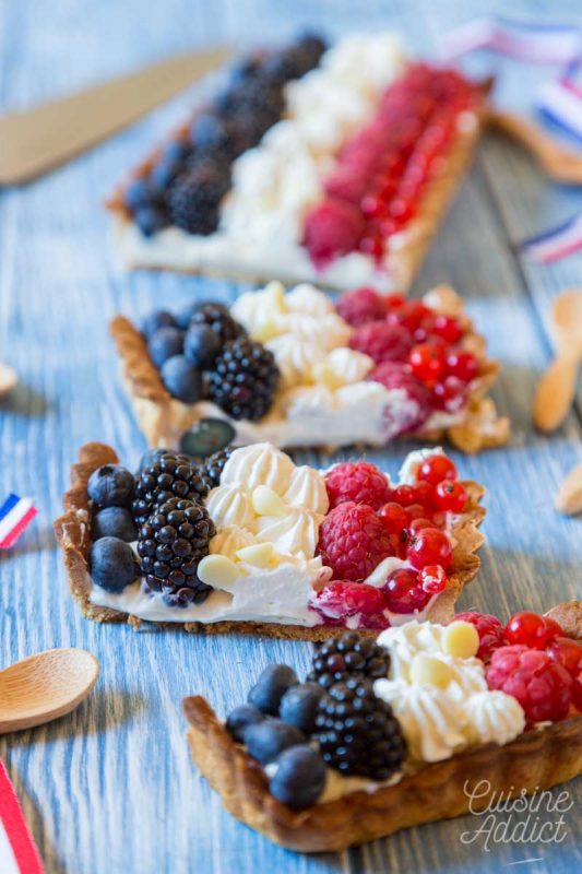 Tarte aux fruits tricolore