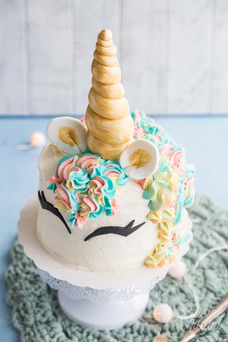 Rainbow cake licorne   Recette de gâteau