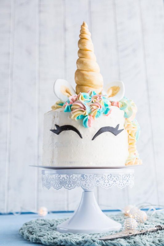 Gâteau décoré licorne