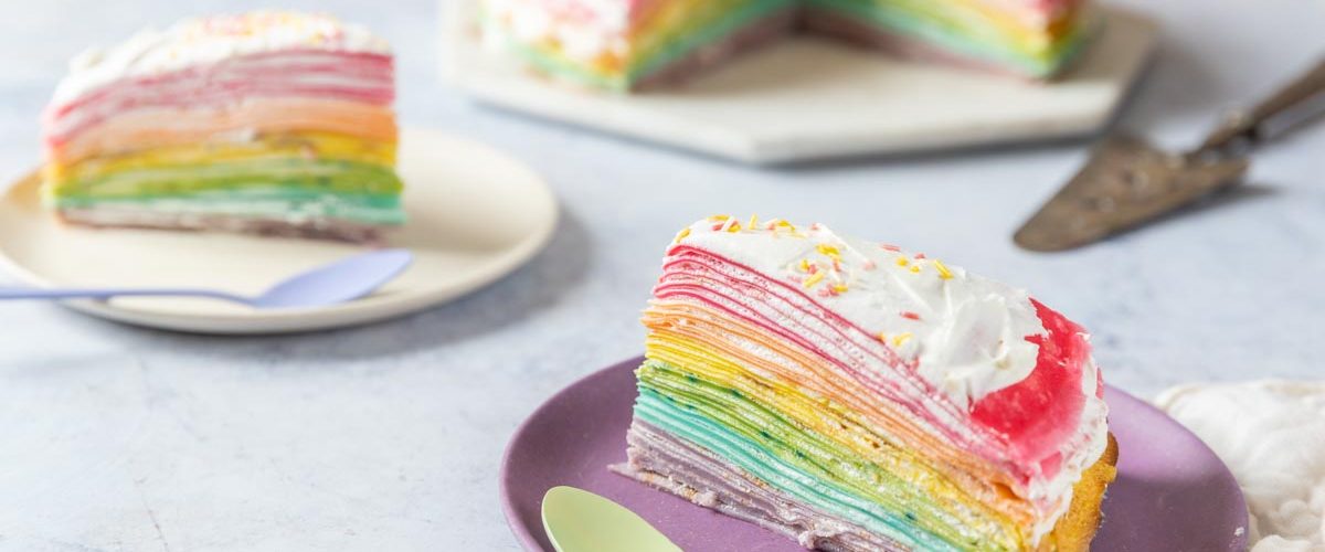Recette de gâteau de crêpes multicolore