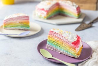 Recette de gâteau de crêpes multicolore