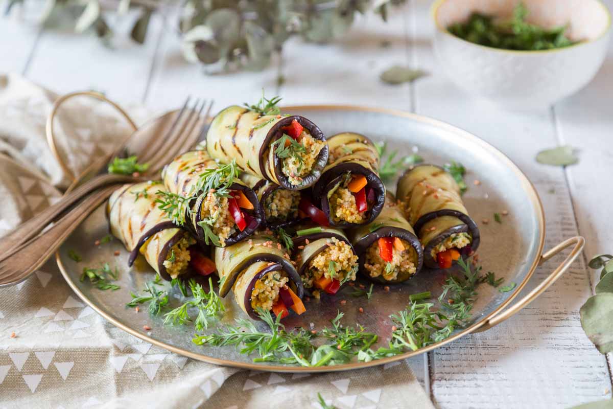 Recette de cannellonis d'aubergine au quinoa