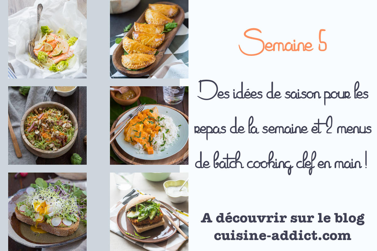 Menu pour la semaine 5 - Février 2021