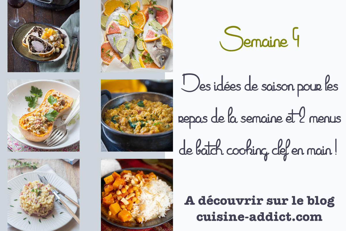 Menu pour la semaine 9 - Mars 2021