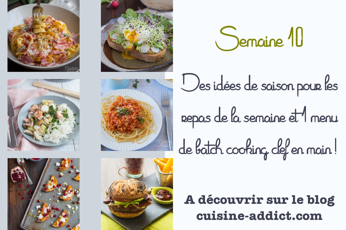 Menu pour la semaine 10 - Mars 2021