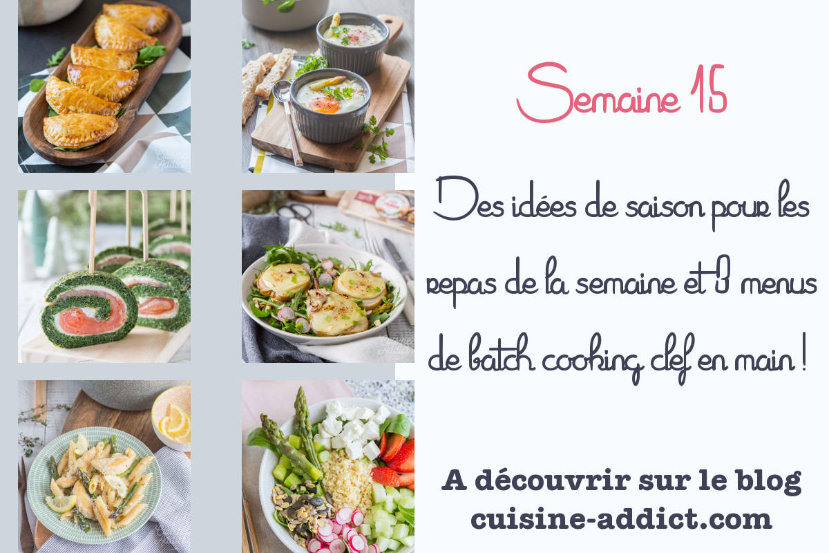 Menu pour la semaine 15- Avril 2021