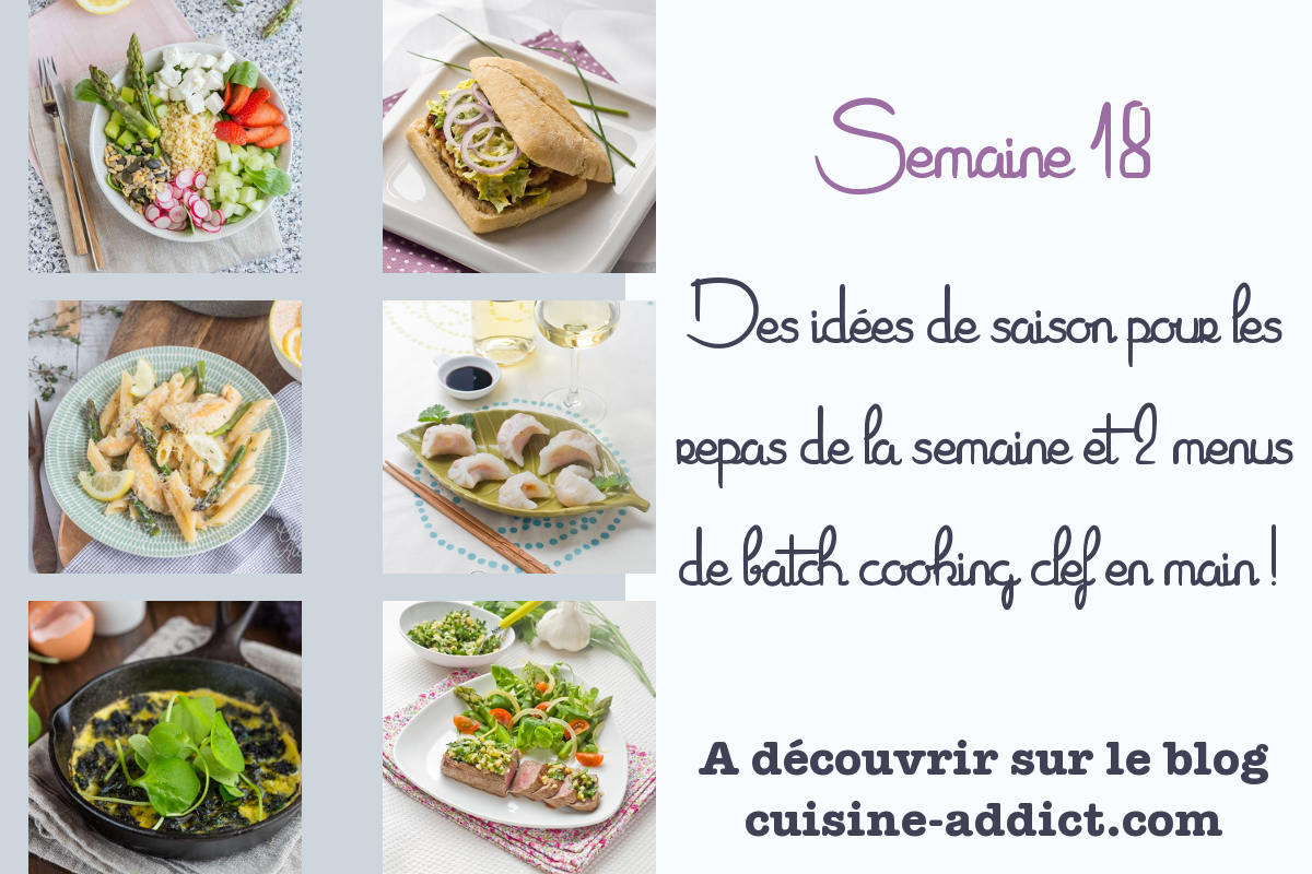 Menu pour la semaine 18- Mai 2021