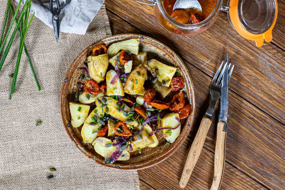 Recette de salade de pommes de terre aux tomates