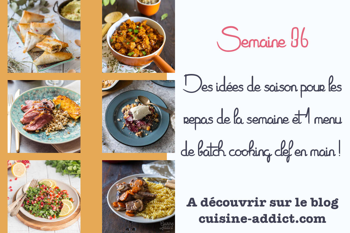 Menu pour la semaine 36 - Septembre 2021