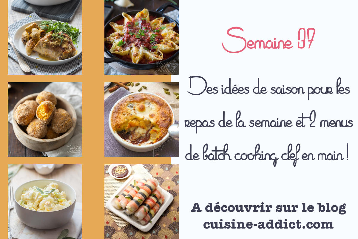 Menu pour la semaine 37 - Septembre 2021