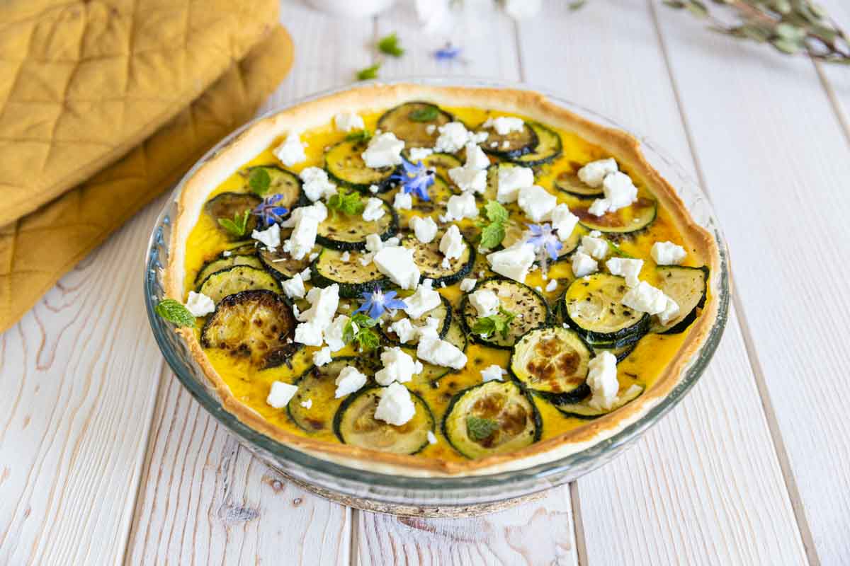 Recette de quiche à la courgette et feta