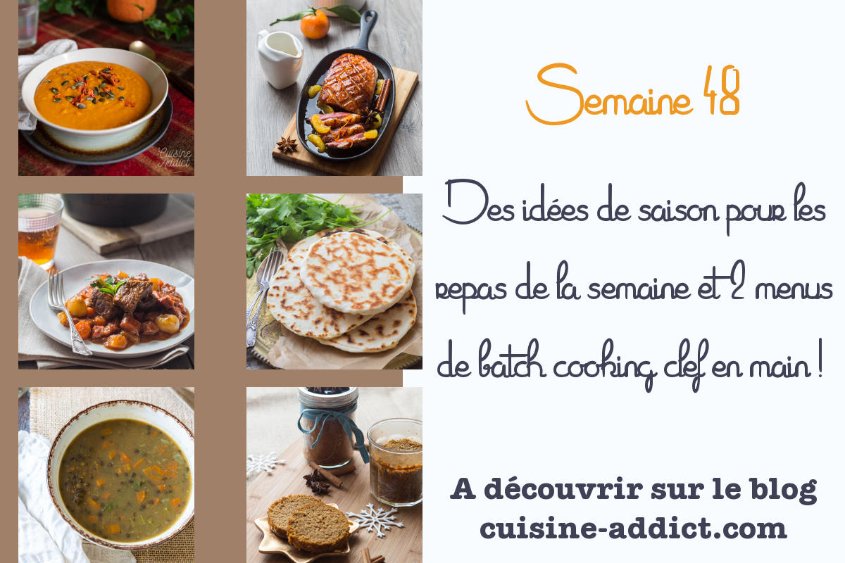 Menu pour la semaine 48 - Décembre 2021