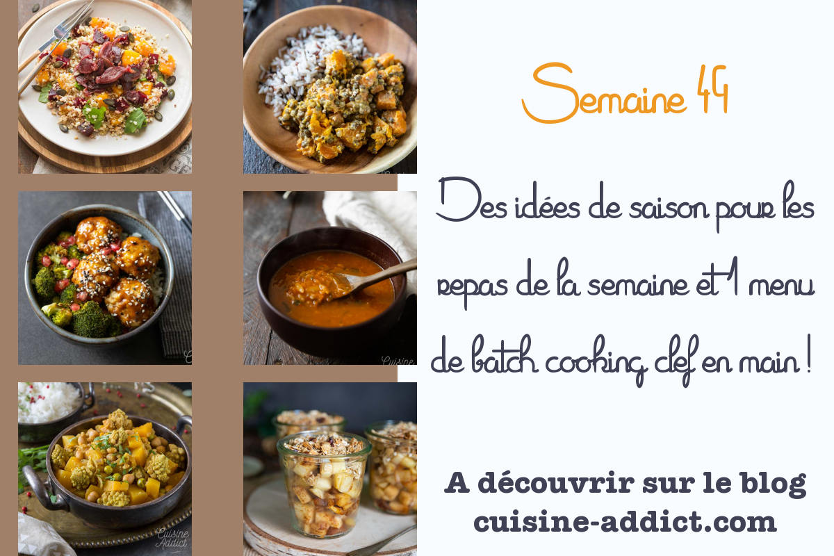 Menu pour la semaine 49 - Décembre 2021