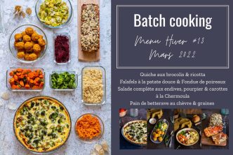 Menu de Batch cooking pour la semaine #12 - Mois de mars 2022