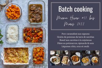 Menu de Batch cooking pour la semaine #10 - Mois de mars 2022
