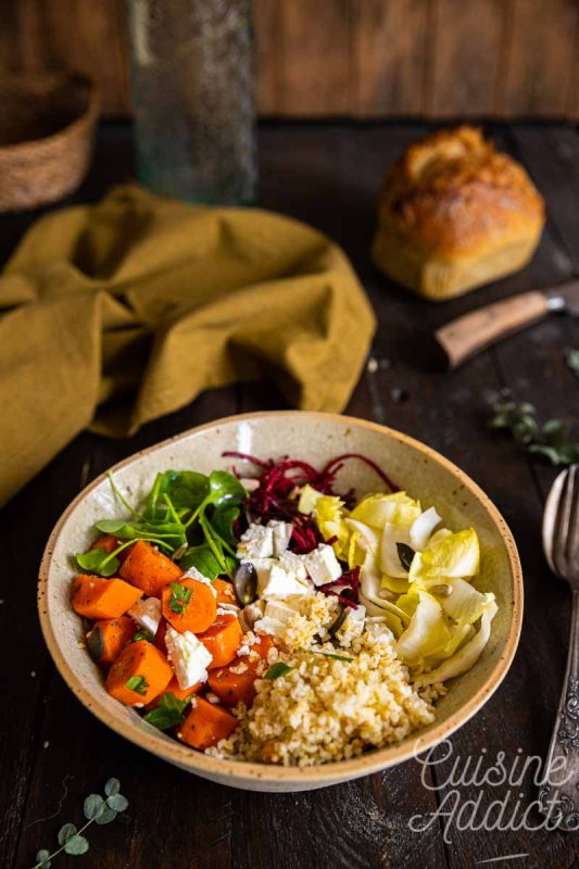 Salade au pourpier, endives et carottes à la chermoula