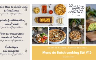 Batch cooking pour la semaine 38 - Septembre 2022