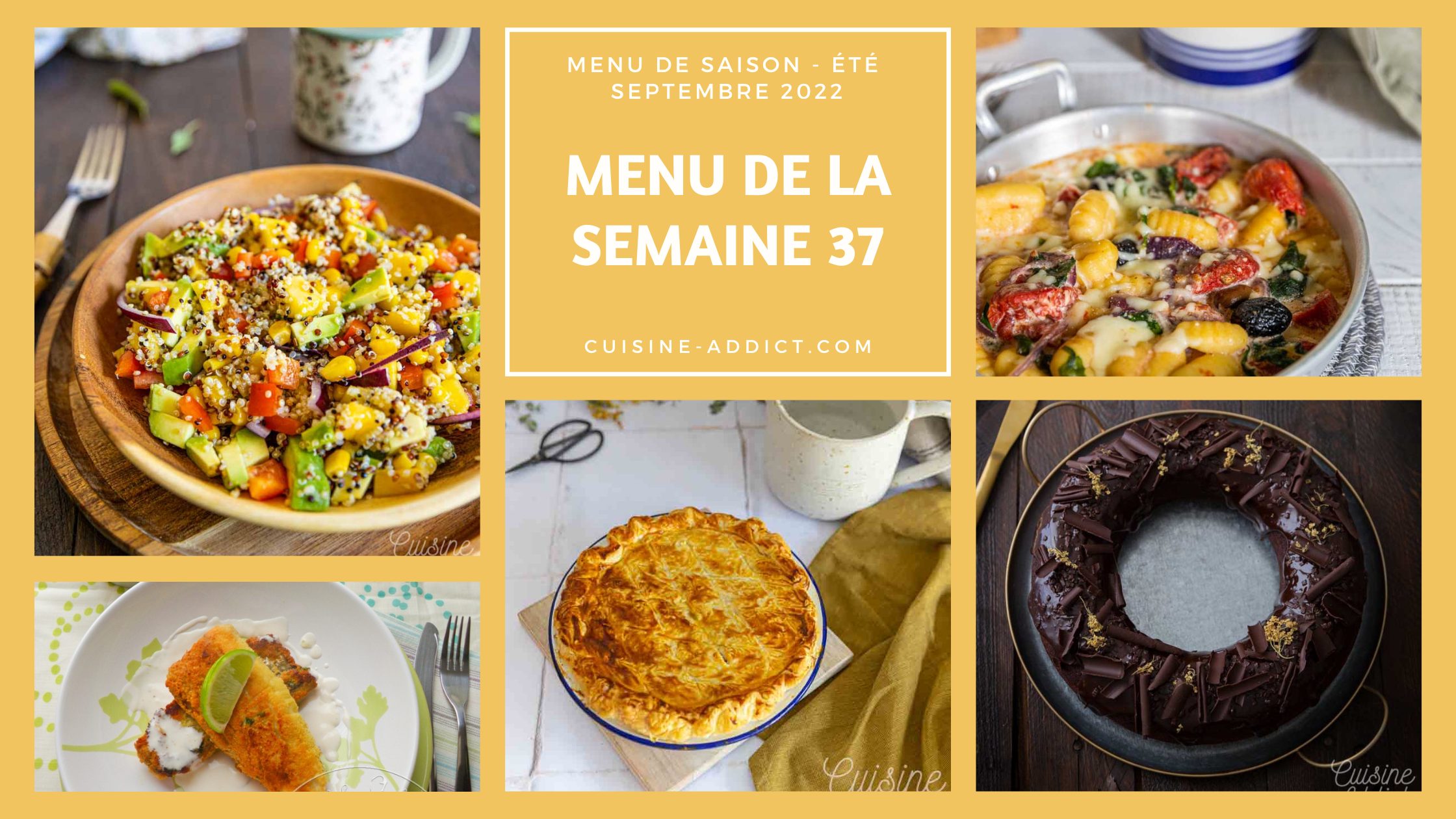 Menu pour la semaine 37 - Septembre 2022