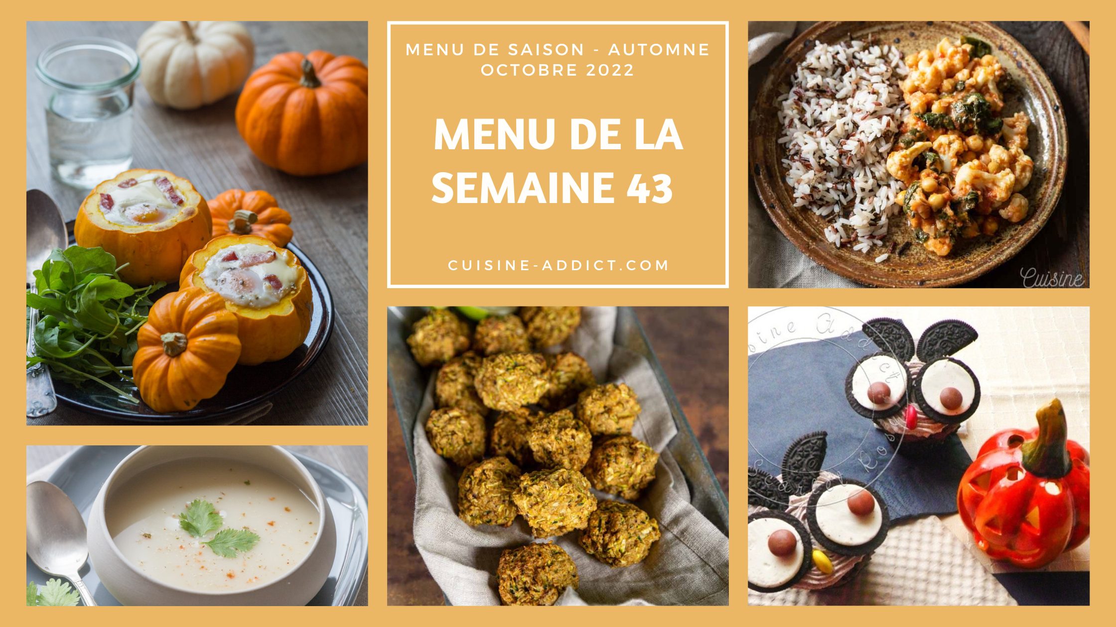 Menu pour la semaine 43 - Octobre 2022