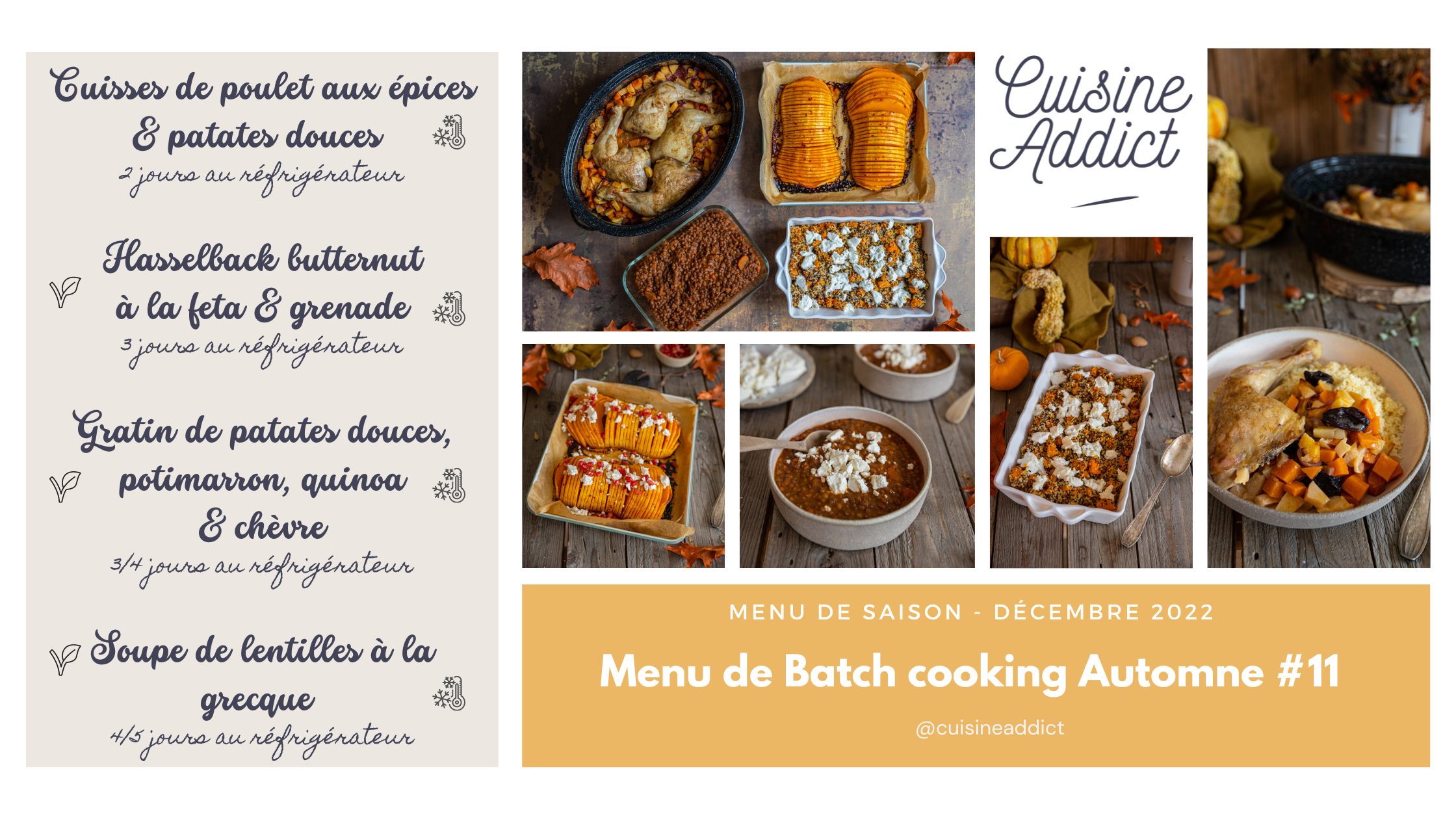 Batch cooking Printemps #2 ter – Mois d'Avril 2022 – Semaine 14 - Cuisine  Addict