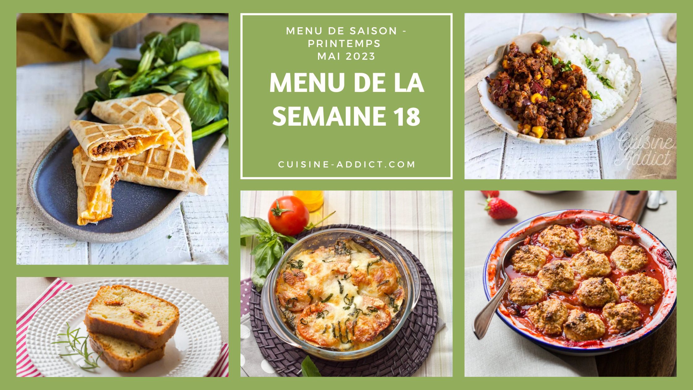 Menu de la semaine 18 - mai 2023