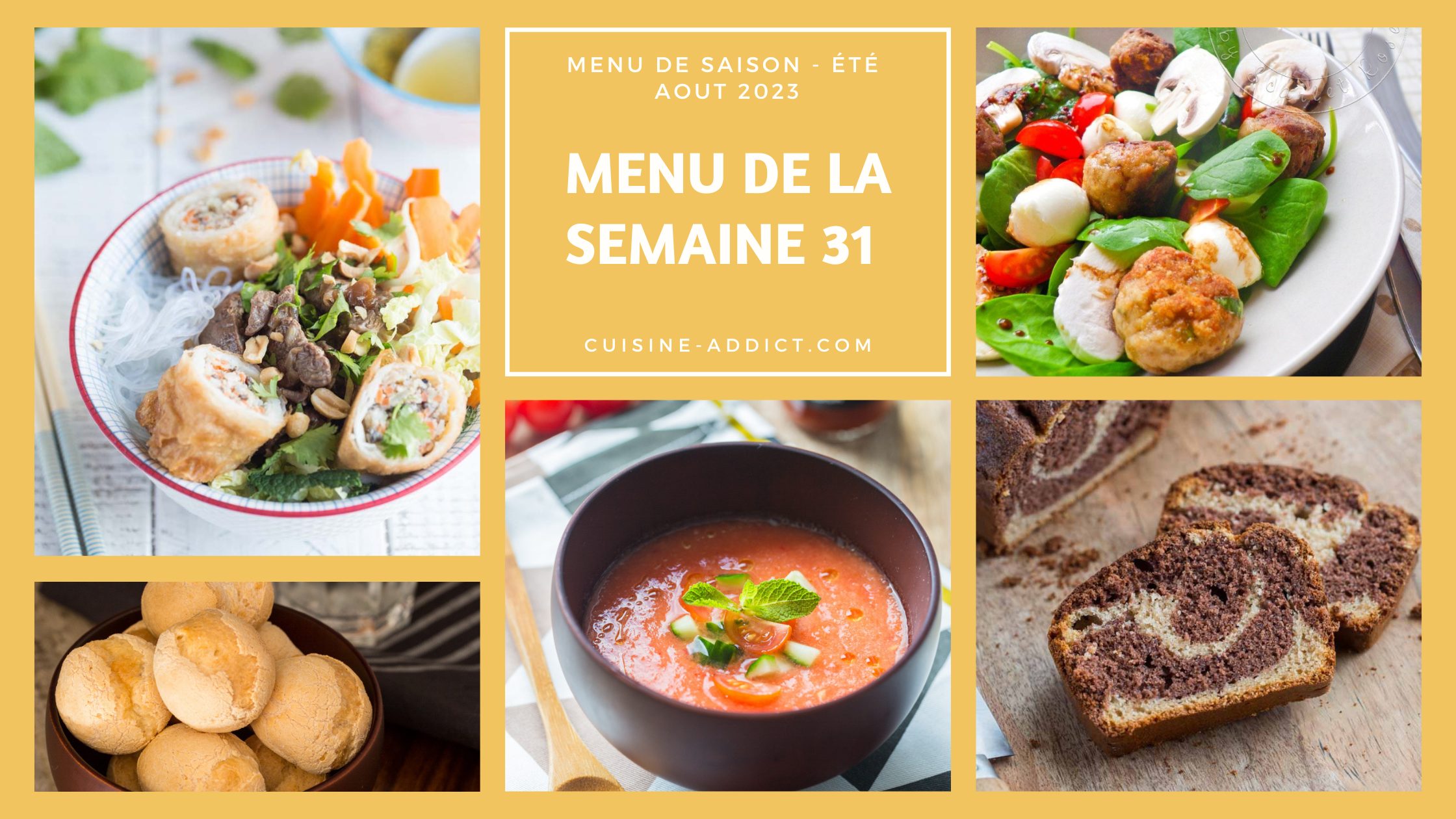 Menu de la semaine 31 - août 2023