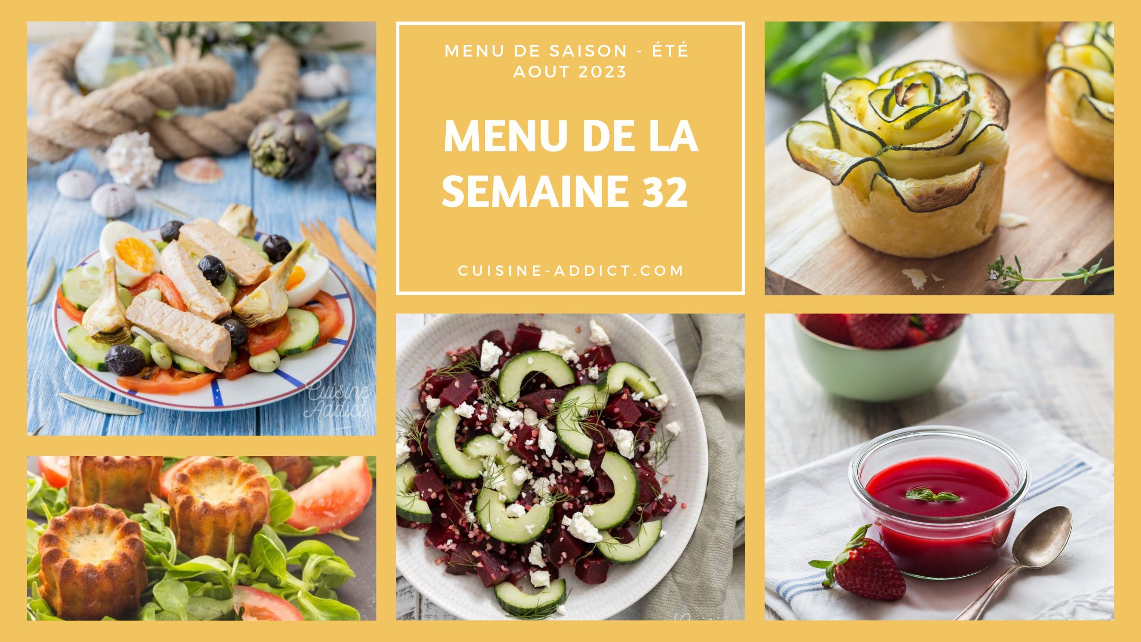 Menu de la semaine 32 - août 2023