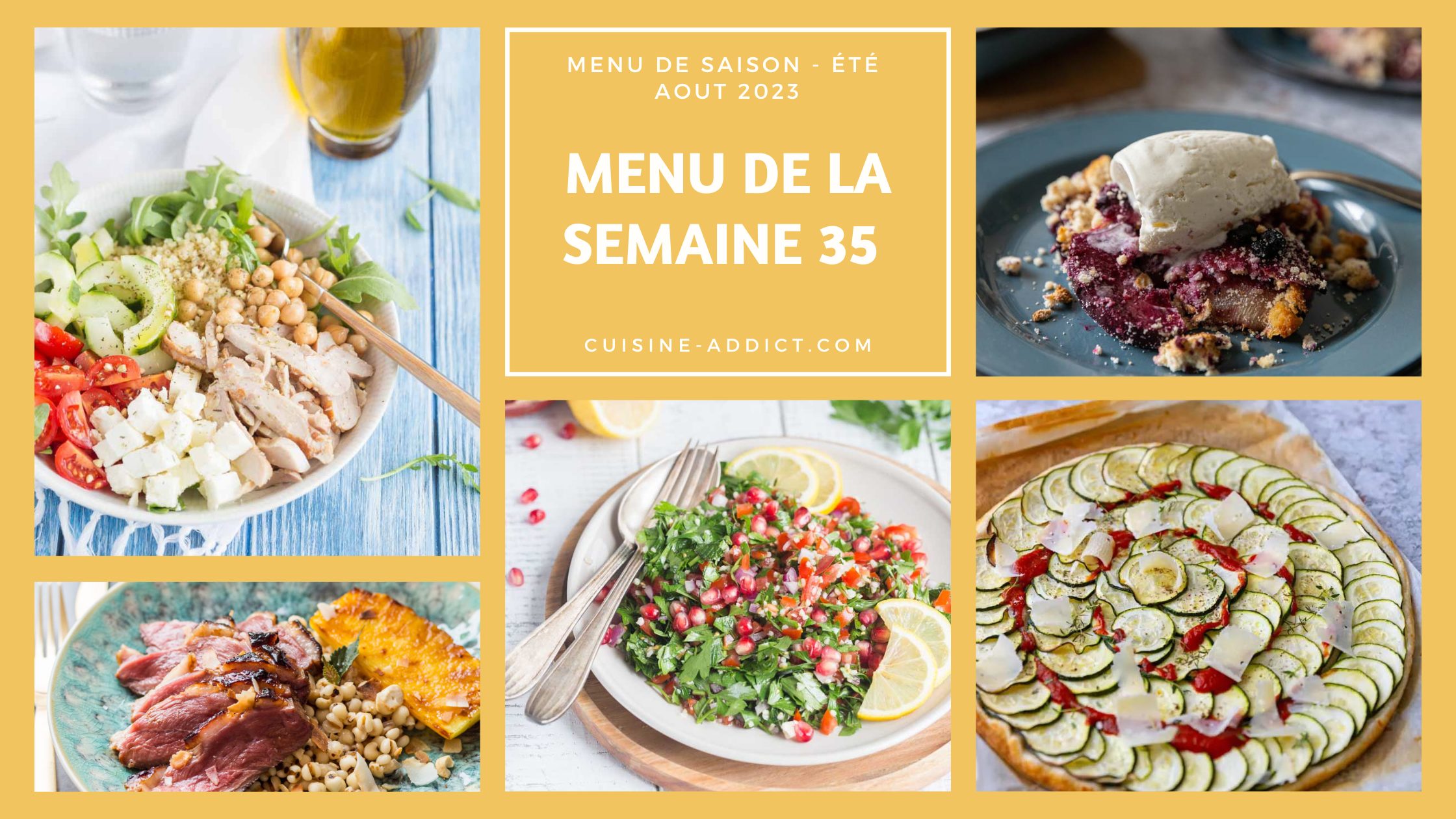 Menu de la semaine 35 - août 2023