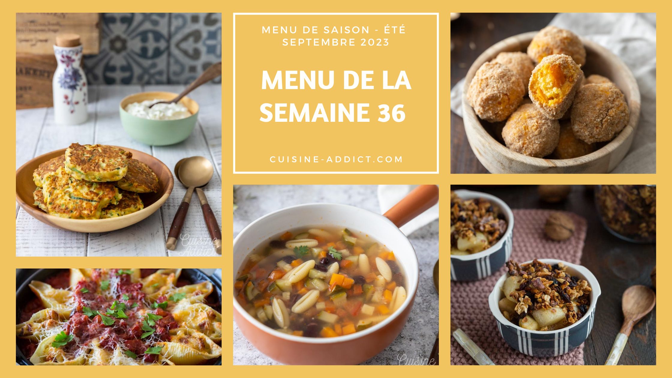 Menu de la semaine 36 - septembre 2023