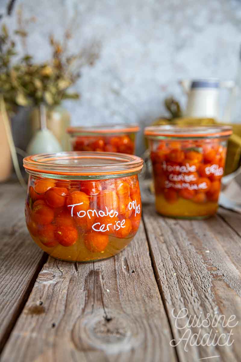 Tomates cerises stérilisées en saumure