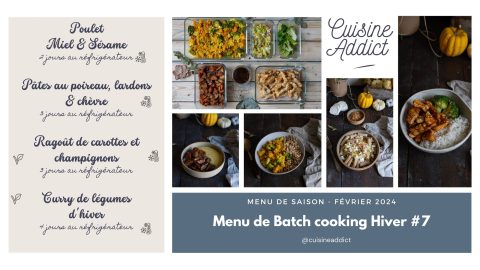 Tous les menus de batch cooking pour l'année - Cuisine Addict