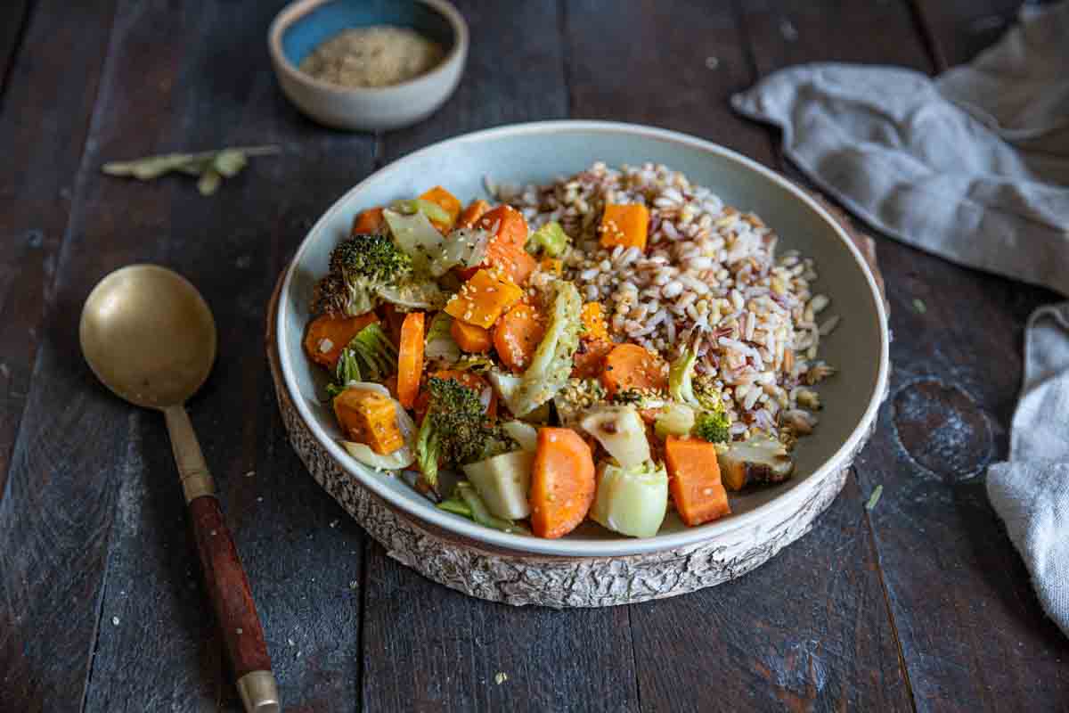 Recette de légumes rôtis au four et quinoa