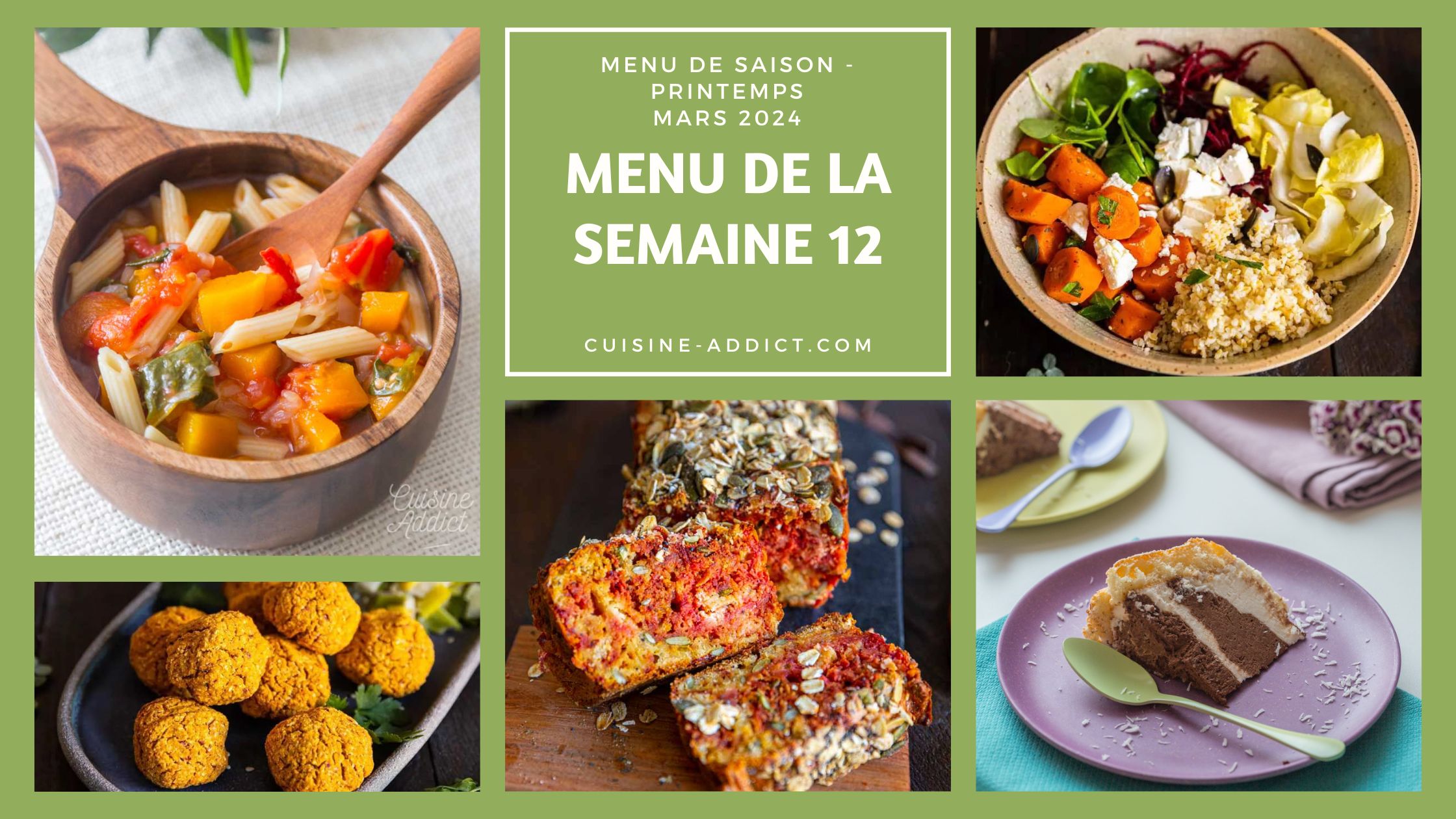 Menu de la semaine 12 - mars 2024