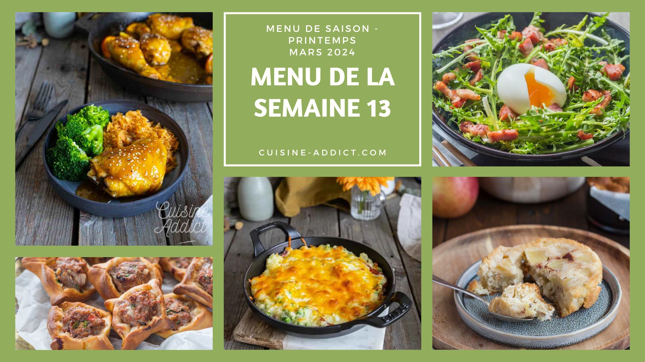 Menu de la semaine 13 - mars 2024