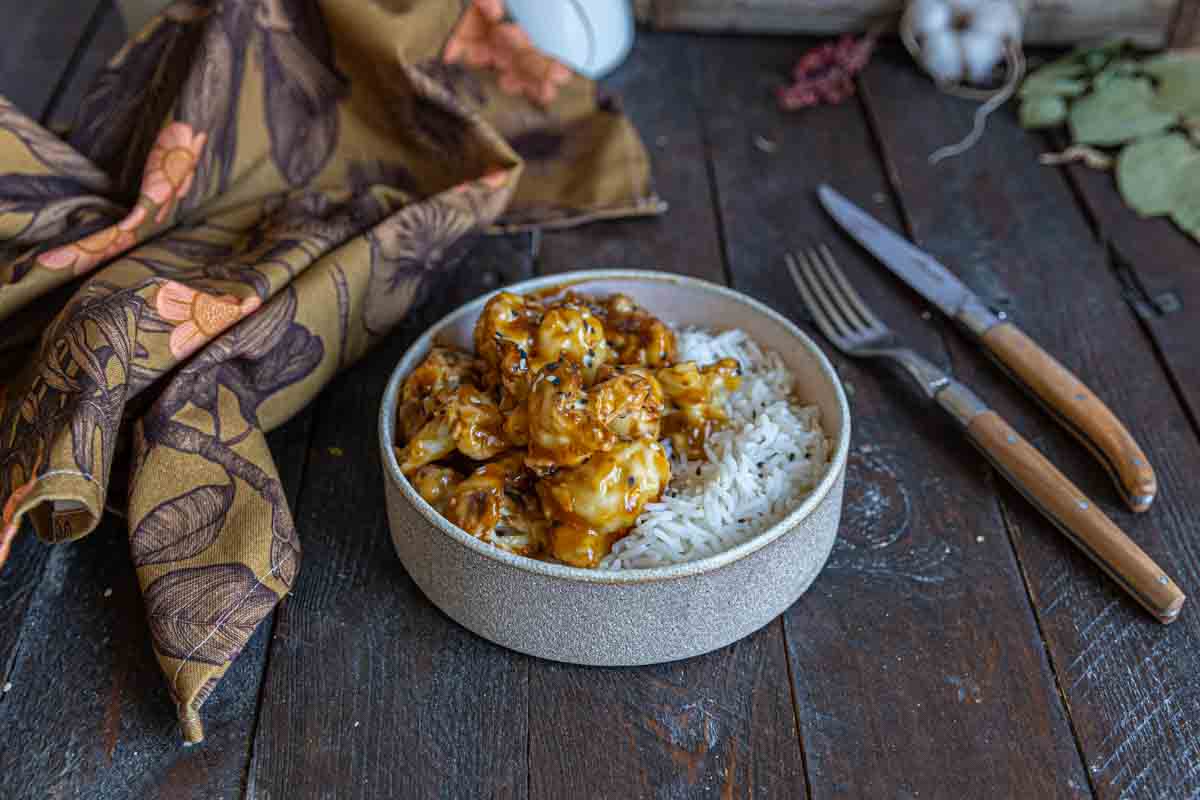 Recette de chou-fleur caramélisé gingembre et sésame