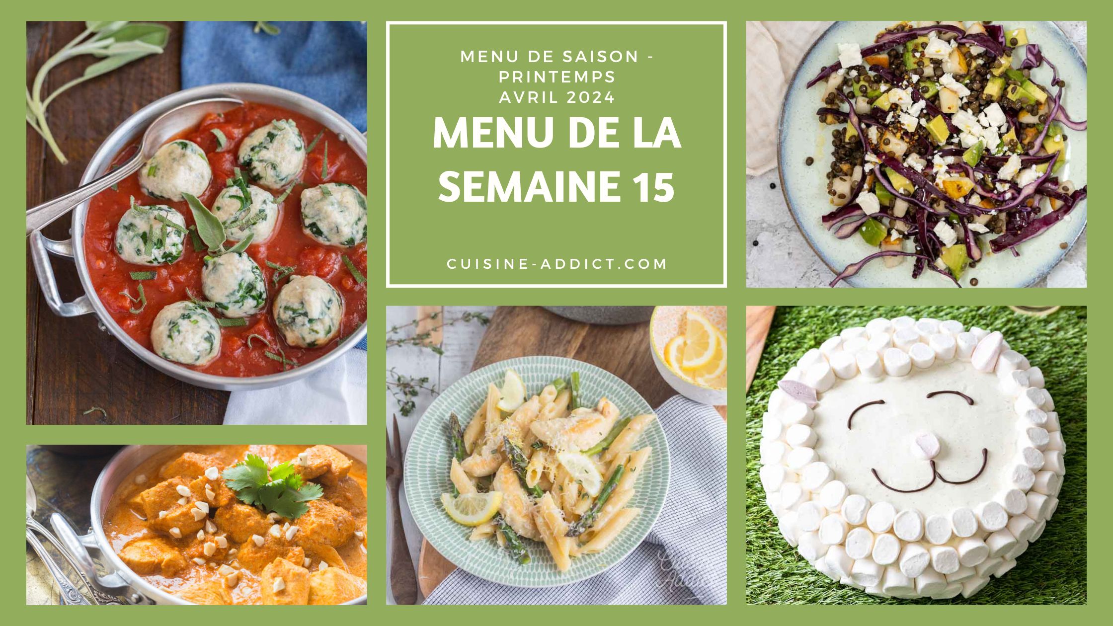 Menu de la semaine 15 - avril 2024