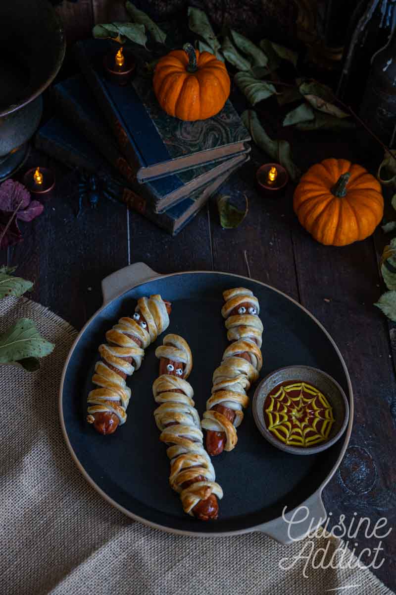 Saucisse en pâte feuilletée façon momie pour Halloween