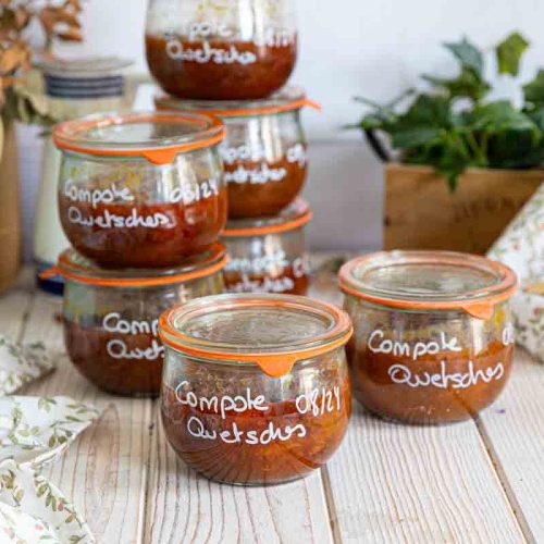 Recette de compote de quetsches en bocaux