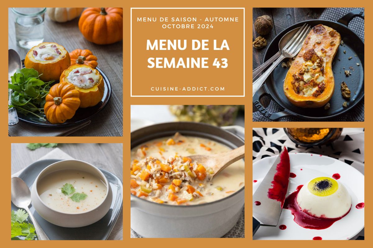 Menu de la semaine 43 - octobre 2024