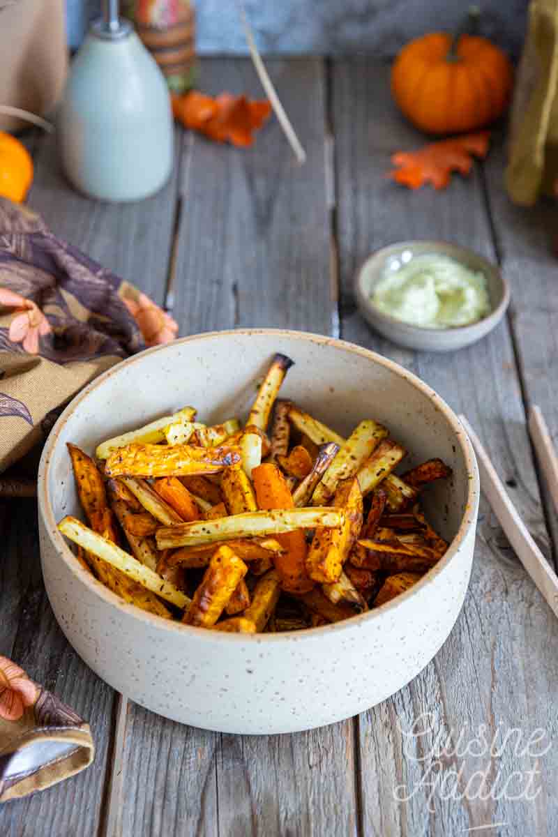 Frites de légumes d'automne à la friteuse à air chaud