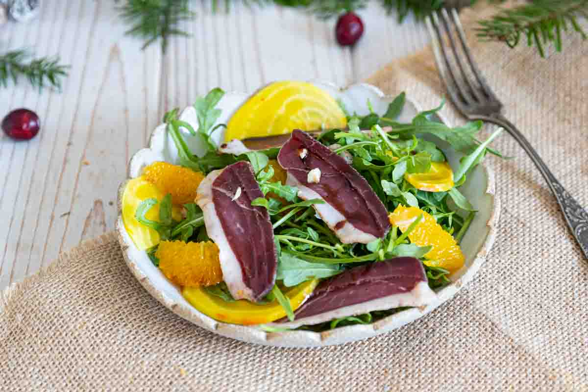 Recette de salade de magret séché à l'orange