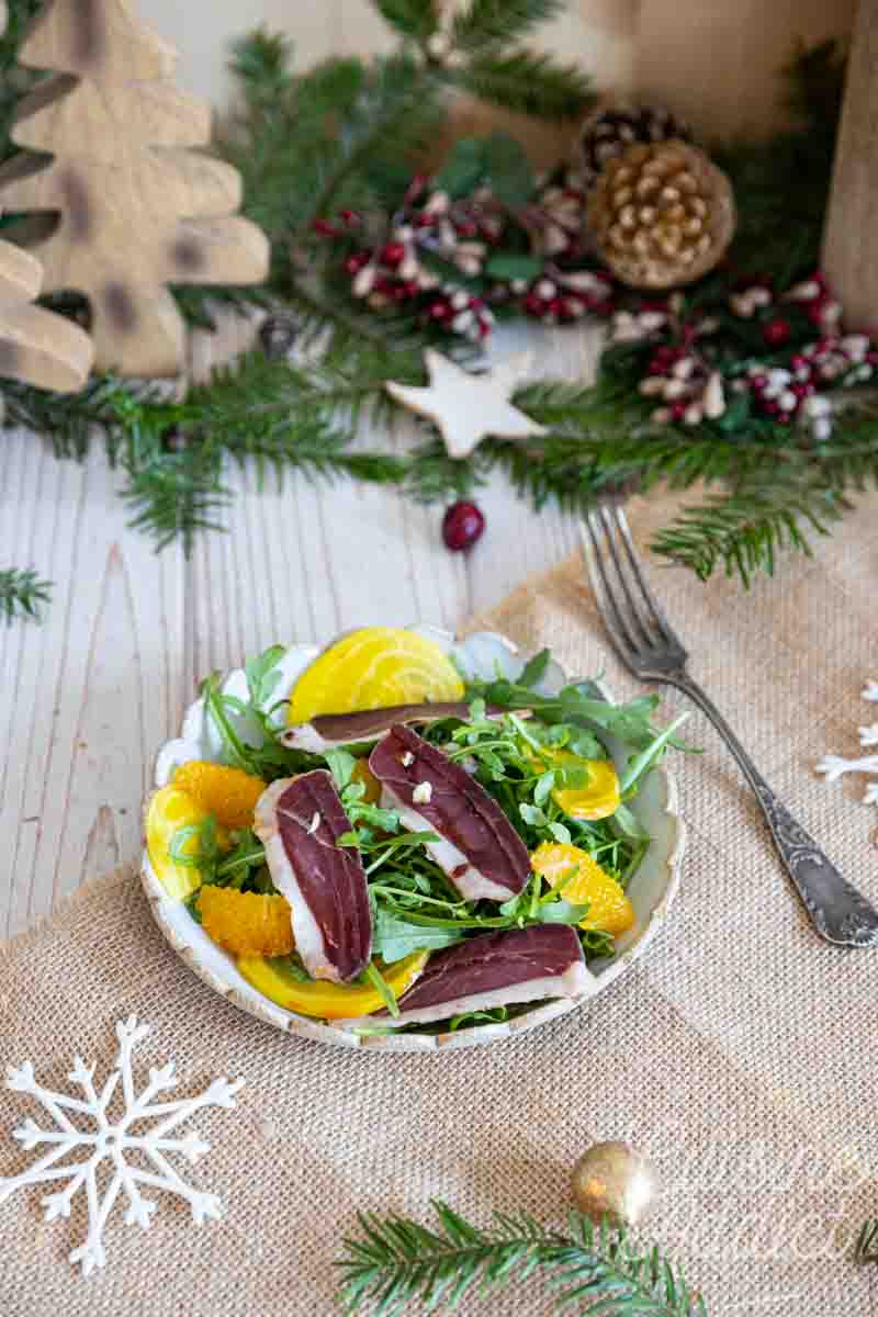 Salade de Noël au magret séché