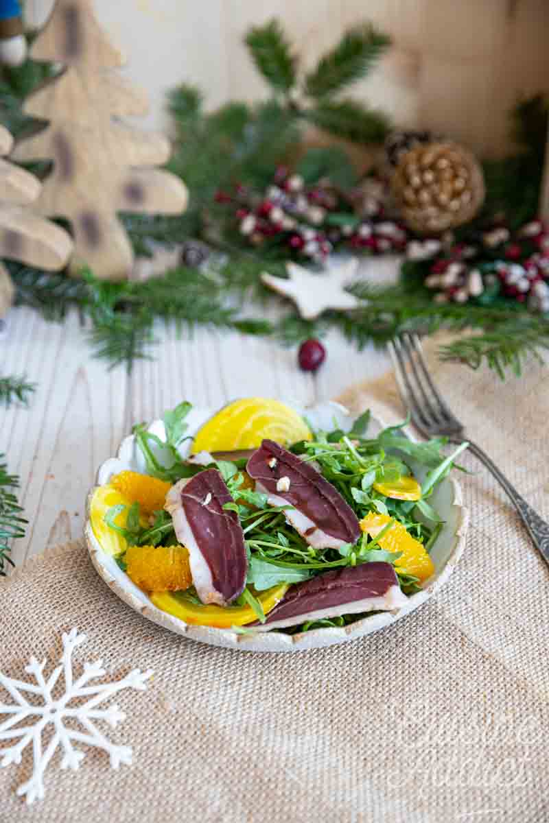 Salade de magret séché à l'orange