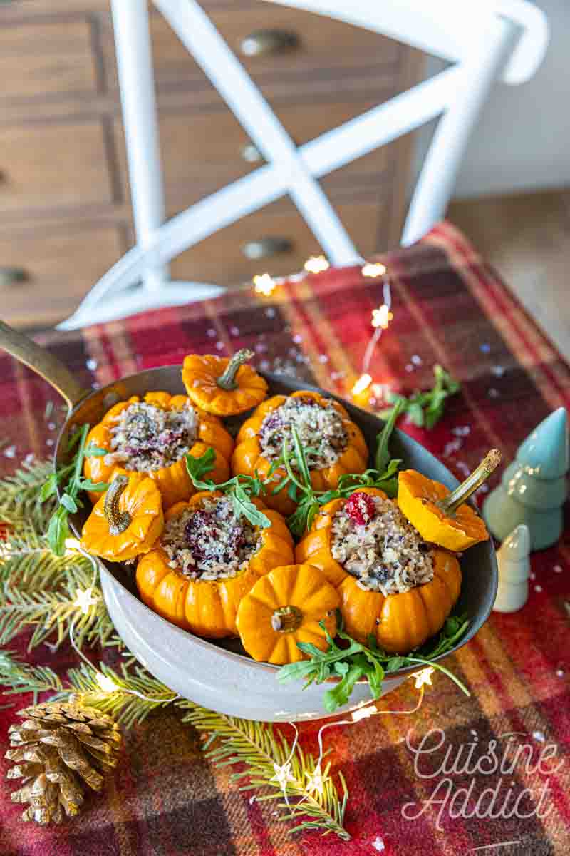 Courges farcies végétariennes pour Noël