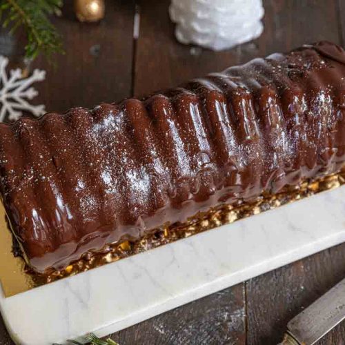 Recette de bûche de Noël praliné et citron