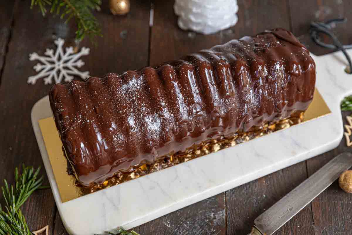 Recette de bûche de Noël praliné et citron